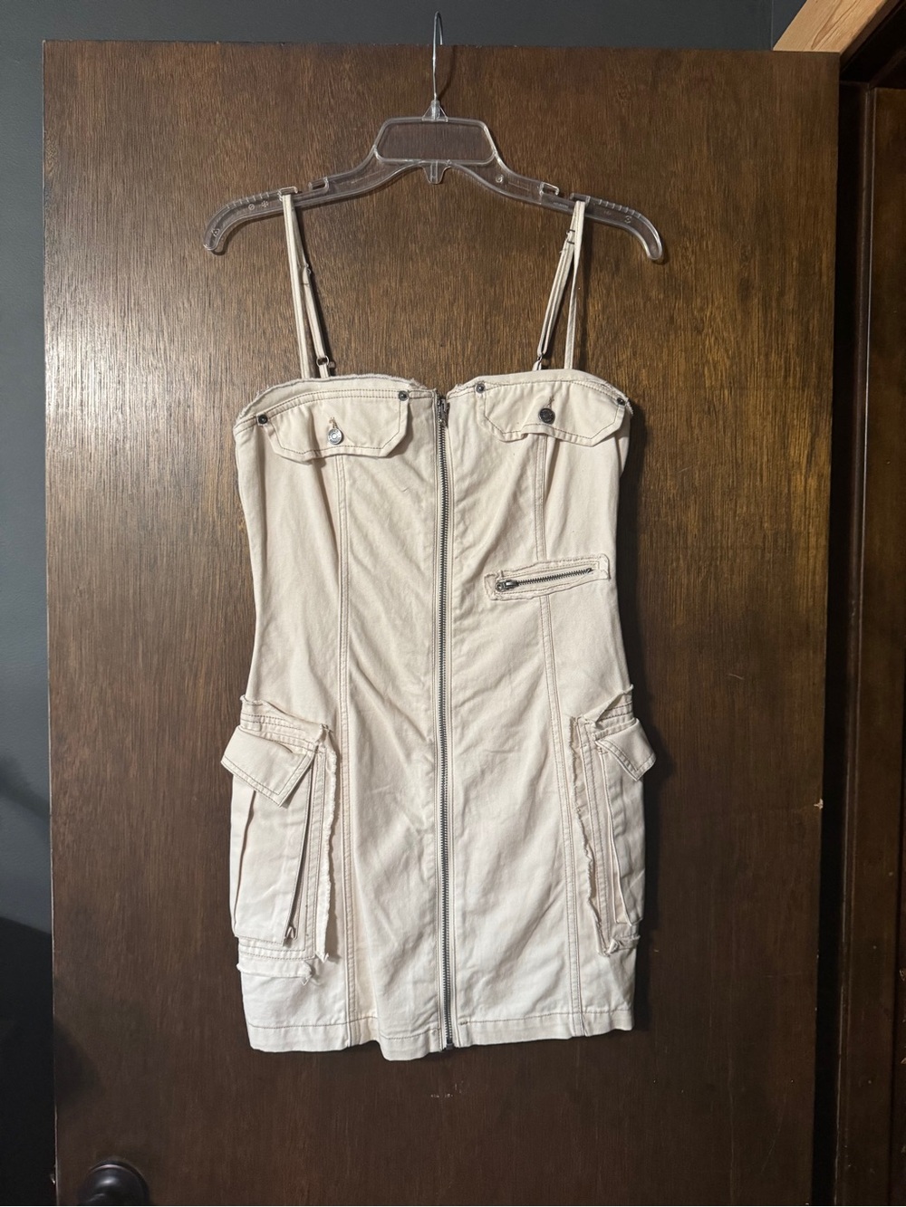 Denim cargo dress S
